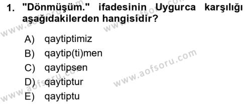 Çağdaş Türk Yazı Dilleri 2 Dersi 2018 - 2019 Yılı 3 Ders Sınavı 1. Soru