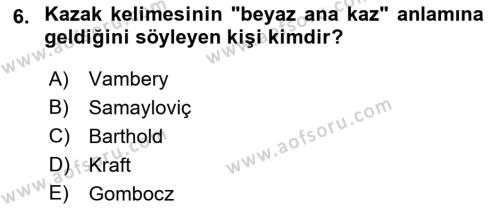 Çağdaş Türk Yazı Dilleri 2 Dersi 2018 - 2019 Yılı (Final) Dönem Sonu Sınavı 6. Soru