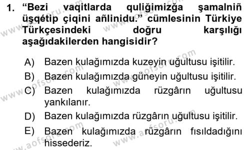 Çağdaş Türk Yazı Dilleri 2 Dersi 2018 - 2019 Yılı Yaz Okulu Sınavı 1. Soru