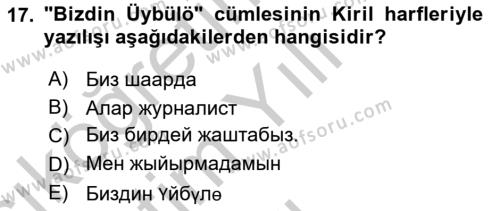 Çağdaş Türk Yazı Dilleri 2 Dersi 2018 - 2019 Yılı Yaz Okulu Sınavı 17. Soru