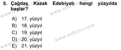 Çağdaş Türk Yazı Dilleri 2 Dersi 2020 - 2021 Yılı Yaz Okulu Sınavı 5. Soru