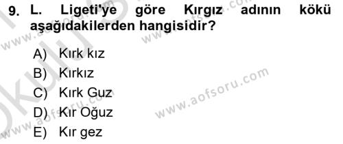 Çağdaş Türk Yazı Dilleri 2 Dersi 2020 - 2021 Yılı Yaz Okulu Sınavı 9. Soru