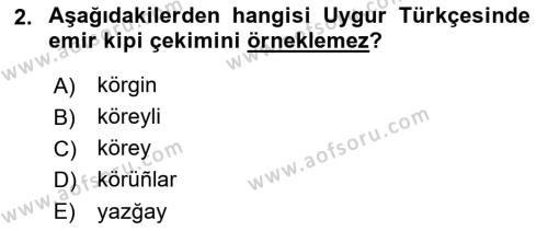 Çağdaş Türk Yazı Dilleri 2 Dersi 2021 - 2022 Yılı (Final) Dönem Sonu Sınavı 2. Soru