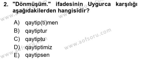 Çağdaş Türk Yazı Dilleri 2 Dersi 2021 - 2022 Yılı Yaz Okulu Sınavı 2. Soru