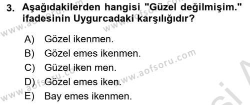 Çağdaş Türk Yazı Dilleri 2 Dersi 2021 - 2022 Yılı Yaz Okulu Sınavı 3. Soru