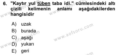 Çağdaş Türk Yazı Dilleri 2 Dersi 2021 - 2022 Yılı Yaz Okulu Sınavı 6. Soru