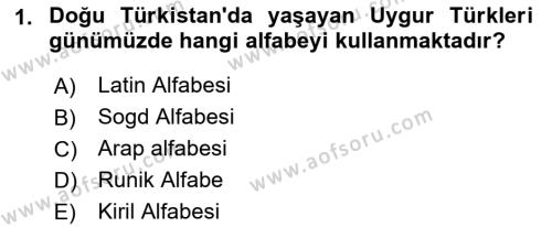 Çağdaş Türk Yazı Dilleri 2 Dersi 2022 - 2023 Yılı Yaz Okulu Sınavı 1. Soru