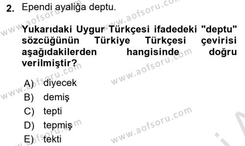 Çağdaş Türk Yazı Dilleri 2 Dersi 2022 - 2023 Yılı Yaz Okulu Sınavı 2. Soru