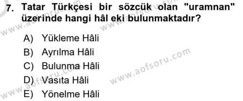 Çağdaş Türk Yazı Dilleri 2 Dersi 2022 - 2023 Yılı Yaz Okulu Sınavı 7. Soru