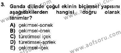 Genel Dilbilim 1 Dersi 2012 - 2013 Yılı (Vize) Ara Sınavı 3. Soru