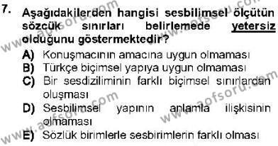 Genel Dilbilim 1 Dersi 2012 - 2013 Yılı (Vize) Ara Sınavı 7. Soru