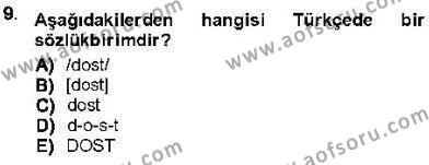 Genel Dilbilim 1 Dersi 2012 - 2013 Yılı (Vize) Ara Sınavı 9. Soru