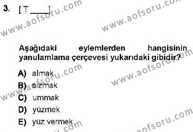 Genel Dilbilim 1 Dersi 2012 - 2013 Yılı (Final) Dönem Sonu Sınavı 3. Soru