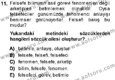 Genel Dilbilim 1 Dersi 2013 - 2014 Yılı (Vize) Ara Sınavı 11. Soru