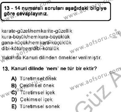Genel Dilbilim 1 Dersi 2013 - 2014 Yılı (Vize) Ara Sınavı 13. Soru