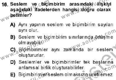 Genel Dilbilim 1 Dersi 2013 - 2014 Yılı (Vize) Ara Sınavı 16. Soru