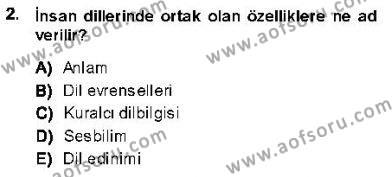 Genel Dilbilim 1 Dersi 2013 - 2014 Yılı (Vize) Ara Sınavı 2. Soru
