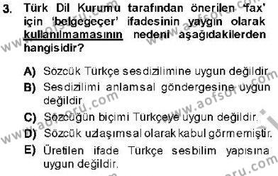 Genel Dilbilim 1 Dersi 2013 - 2014 Yılı (Vize) Ara Sınavı 3. Soru