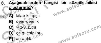 Genel Dilbilim 1 Dersi 2013 - 2014 Yılı (Vize) Ara Sınavı 8. Soru