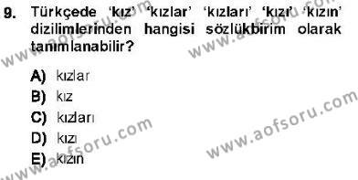 Genel Dilbilim 1 Dersi 2013 - 2014 Yılı (Vize) Ara Sınavı 9. Soru
