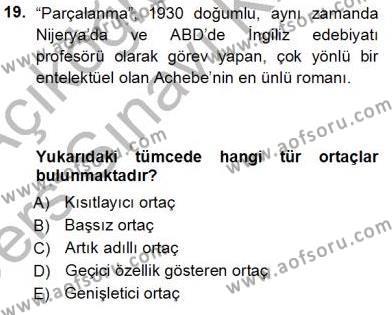 Genel Dilbilim 1 Dersi 2013 - 2014 Yılı Tek Ders Sınavı 19. Soru