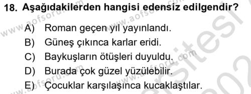 Genel Dilbilim 1 Dersi 2023 - 2024 Yılı (Vize) Ara Sınavı 18. Soru