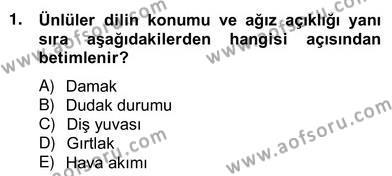 Genel Dilbilim 2 Dersi 2012 - 2013 Yılı (Vize) Ara Sınavı 1. Soru