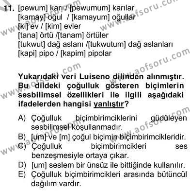 Genel Dilbilim 2 Dersi 2012 - 2013 Yılı (Vize) Ara Sınavı 11. Soru