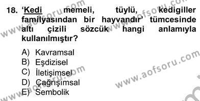 Genel Dilbilim 2 Dersi 2012 - 2013 Yılı (Vize) Ara Sınavı 18. Soru