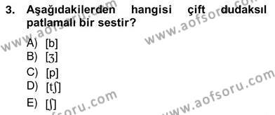 Genel Dilbilim 2 Dersi 2012 - 2013 Yılı (Vize) Ara Sınavı 3. Soru