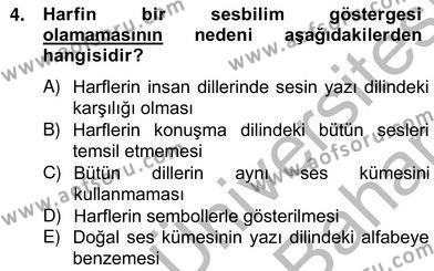 Genel Dilbilim 2 Dersi 2012 - 2013 Yılı (Vize) Ara Sınavı 4. Soru
