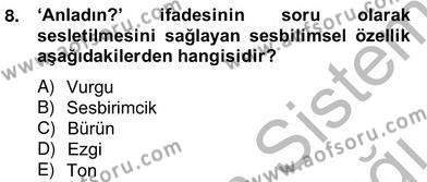 Genel Dilbilim 2 Dersi 2012 - 2013 Yılı (Vize) Ara Sınavı 8. Soru
