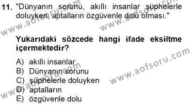Genel Dilbilim 2 Dersi 2012 - 2013 Yılı (Final) Dönem Sonu Sınavı 11. Soru