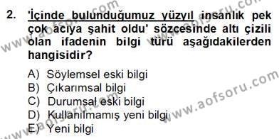 Genel Dilbilim 2 Dersi 2012 - 2013 Yılı (Final) Dönem Sonu Sınavı 2. Soru