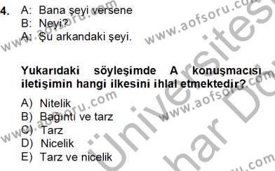Genel Dilbilim 2 Dersi 2012 - 2013 Yılı (Final) Dönem Sonu Sınavı 4. Soru