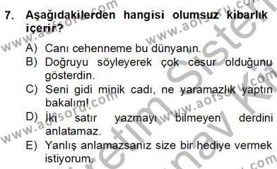 Genel Dilbilim 2 Dersi 2012 - 2013 Yılı (Final) Dönem Sonu Sınavı 7. Soru