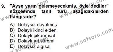 Genel Dilbilim 2 Dersi 2012 - 2013 Yılı (Final) Dönem Sonu Sınavı 9. Soru