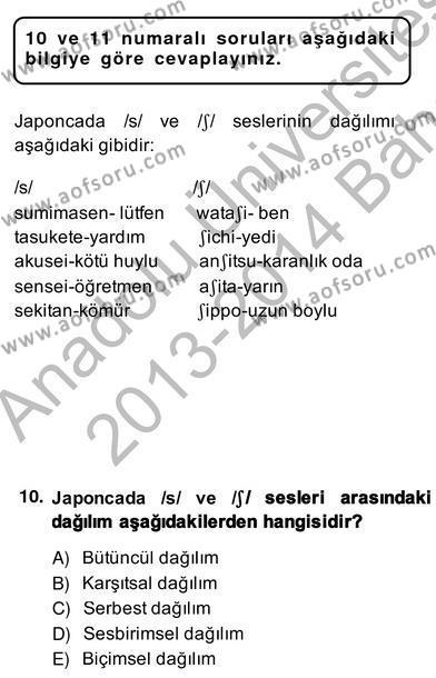 Genel Dilbilim 2 Dersi 2013 - 2014 Yılı (Vize) Ara Sınavı 10. Soru