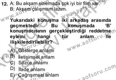 Genel Dilbilim 2 Dersi 2013 - 2014 Yılı (Vize) Ara Sınavı 12. Soru