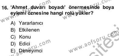 Genel Dilbilim 2 Dersi 2013 - 2014 Yılı (Vize) Ara Sınavı 16. Soru