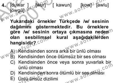 Genel Dilbilim 2 Dersi 2013 - 2014 Yılı (Vize) Ara Sınavı 4. Soru