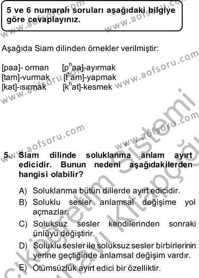 Genel Dilbilim 2 Dersi 2013 - 2014 Yılı (Vize) Ara Sınavı 5. Soru