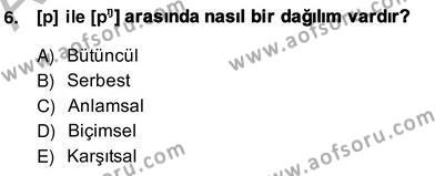 Genel Dilbilim 2 Dersi 2013 - 2014 Yılı (Vize) Ara Sınavı 6. Soru