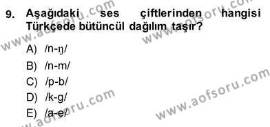 Genel Dilbilim 2 Dersi 2013 - 2014 Yılı (Vize) Ara Sınavı 9. Soru