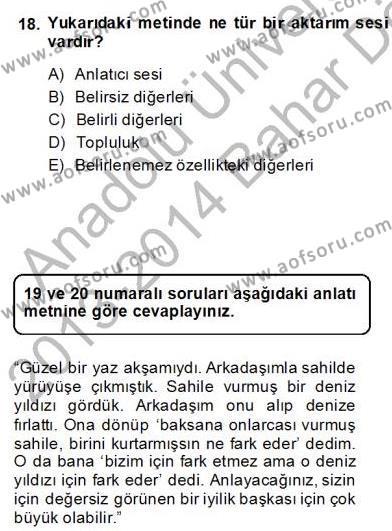 Genel Dilbilim 2 Dersi 2013 - 2014 Yılı (Final) Dönem Sonu Sınavı 18. Soru