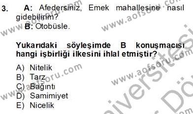 Genel Dilbilim 2 Dersi 2013 - 2014 Yılı (Final) Dönem Sonu Sınavı 3. Soru
