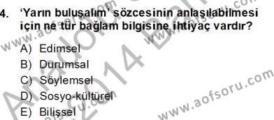 Genel Dilbilim 2 Dersi 2013 - 2014 Yılı (Final) Dönem Sonu Sınavı 4. Soru