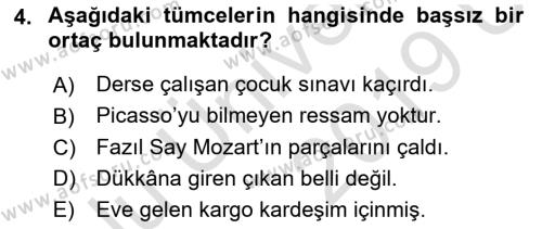 Genel Dilbilim 2 Dersi 2018 - 2019 Yılı 3 Ders Sınavı 4. Soru