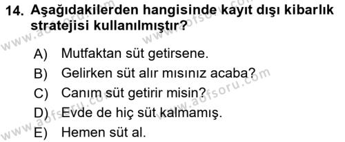 Genel Dilbilim 2 Dersi 2021 - 2022 Yılı Yaz Okulu Sınavı 14. Soru