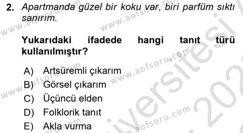 Genel Dilbilim 2 Dersi 2021 - 2022 Yılı Yaz Okulu Sınavı 2. Soru